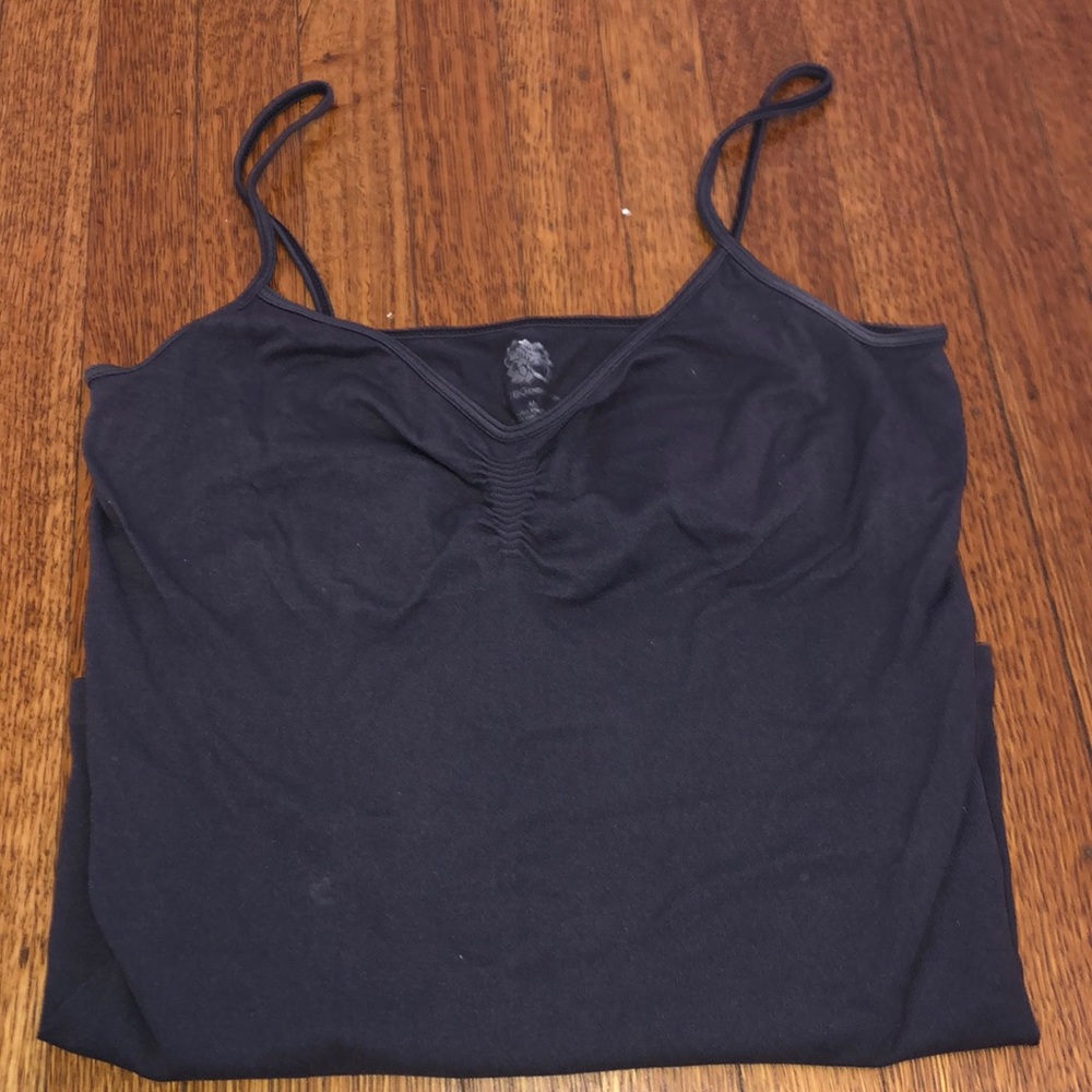 Stretchy dark grey tank top